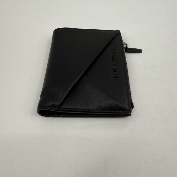 New Charles & Keith Midori Geometric Top Zip Wallet Noir Black Minimalist Preppy - Picture 7 of 15